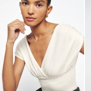 Reformation Cream Knit Top